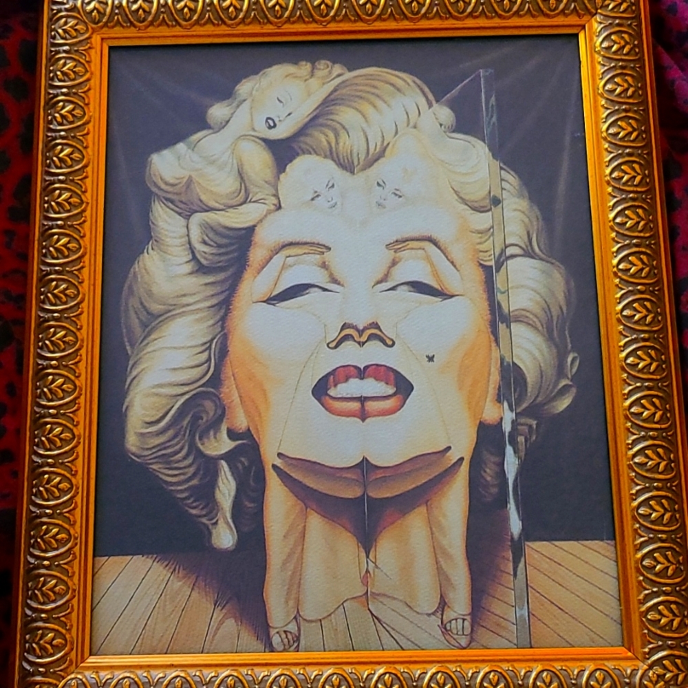"Marilyn In The Mirror" by Octavio Ocampo print in frame